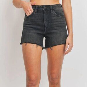 JBD Just Black Denim, Black Jean Shorts, High waisted Size L
